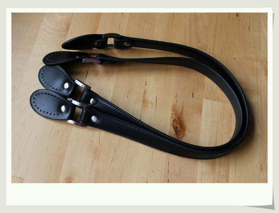 Taschenhenkel Leder Schwarz 62 cm - zum Schließen ins Bild klicken