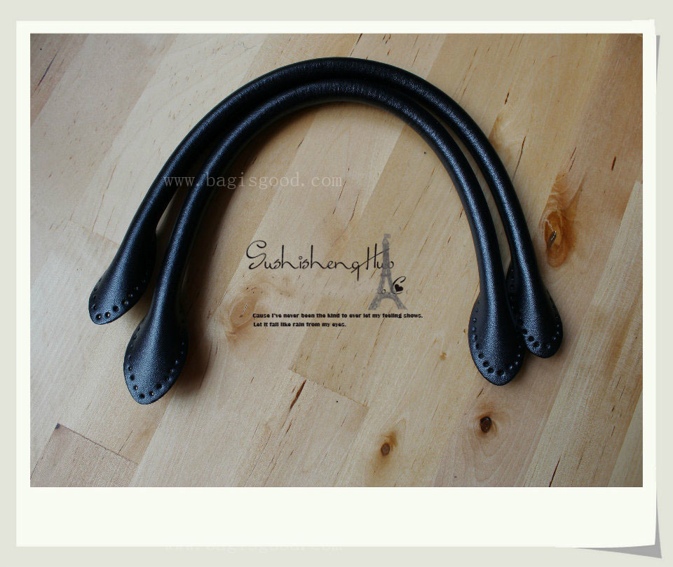 Anse de sac cuir noir 37cm